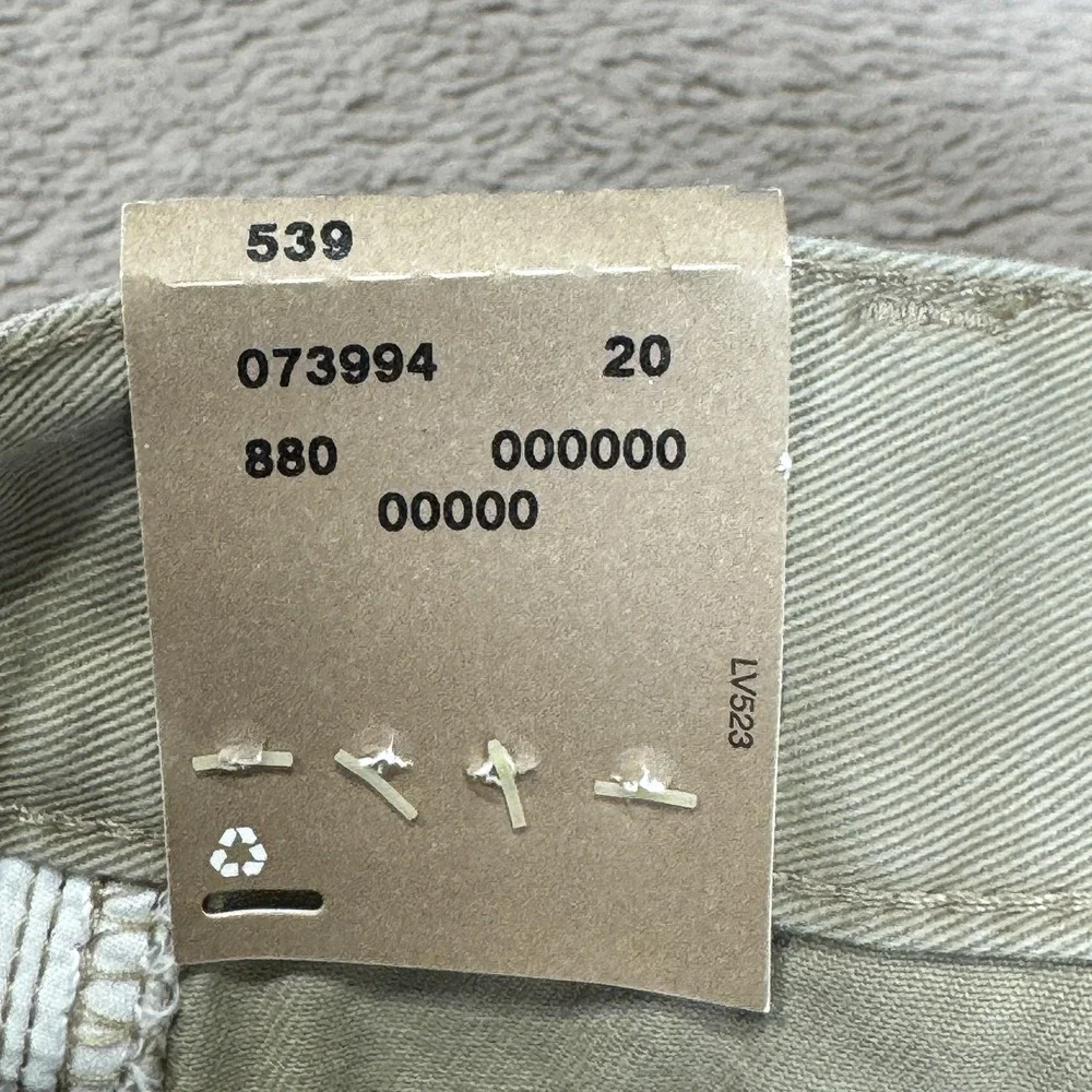 Vintage Levis‎ Carpenter Pants Mens 31x30 Green 100% Cotton 539 Utility Workwear